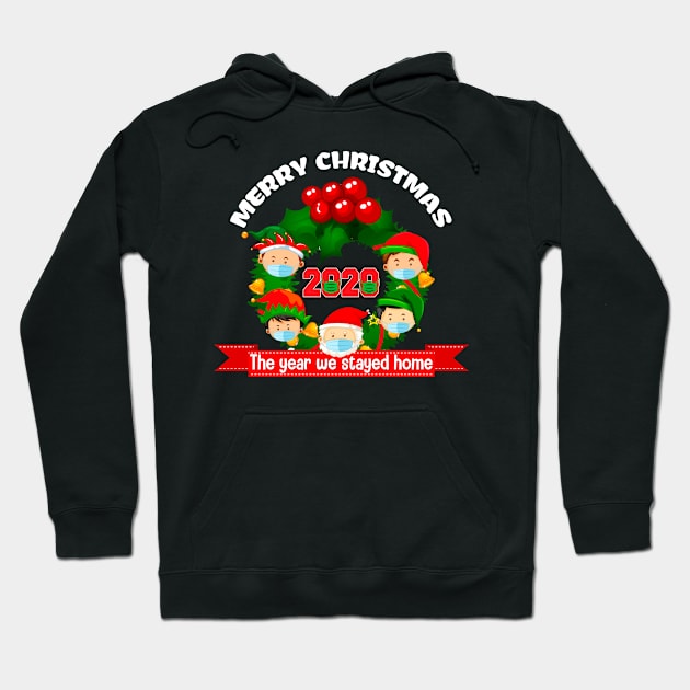 Merry Christmas 2020 Quarantine, Funny Santa Face Mask Gifts Hoodie by Printofi.com